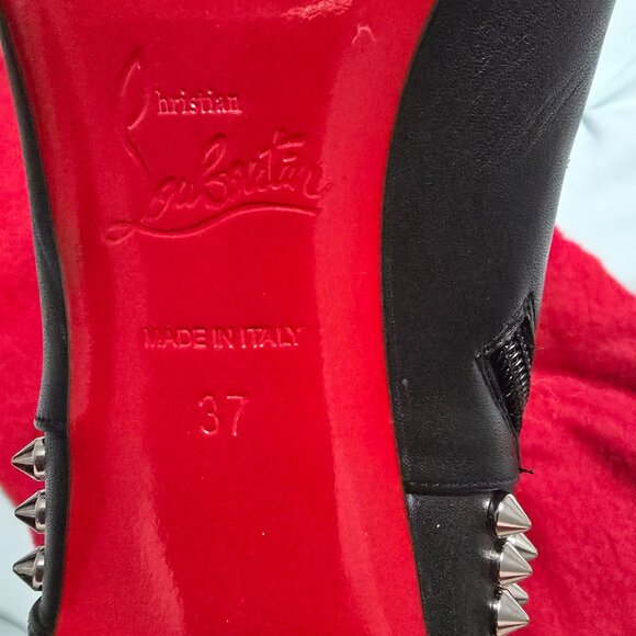Christian Louboutin Hongroise Heeled Boots Studded Leather 85 - Picture 4 of 8